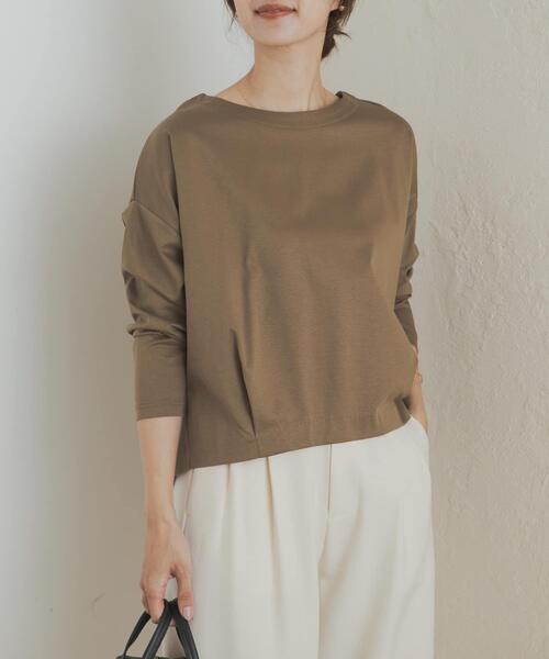 URBAN RESEARCH DOORS（アーバンリサーチドアーズ）の「コットンバックタック長袖プルオーバー（Tシャツ/カットソー・レディース・オフホワイト/ブラック/ネイビー/ベージュ系その他・MEDIUM）」の12枚目の写真