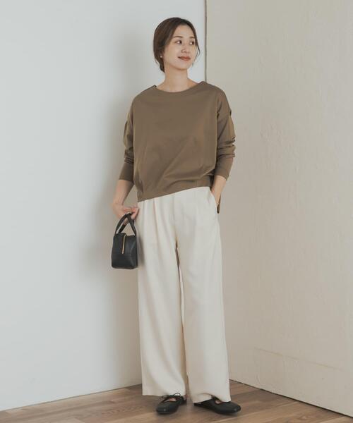 URBAN RESEARCH DOORS（アーバンリサーチドアーズ）の「コットンバックタック長袖プルオーバー（Tシャツ/カットソー・レディース・オフホワイト/ブラック/ネイビー/ベージュ系その他・MEDIUM）」の16枚目の写真