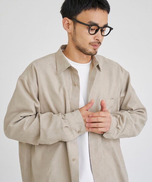 coen（コーエン）の「スウェードライクシャツ（シャツ/ブラウス・メンズ・ライトグレー/ライトブルー/モカ・L/M/S/XL）」の19枚目の写真