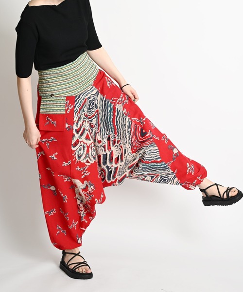 和柄サルエルパンツ 大人カジュアル（その他パンツ）｜MARAI（マーライ