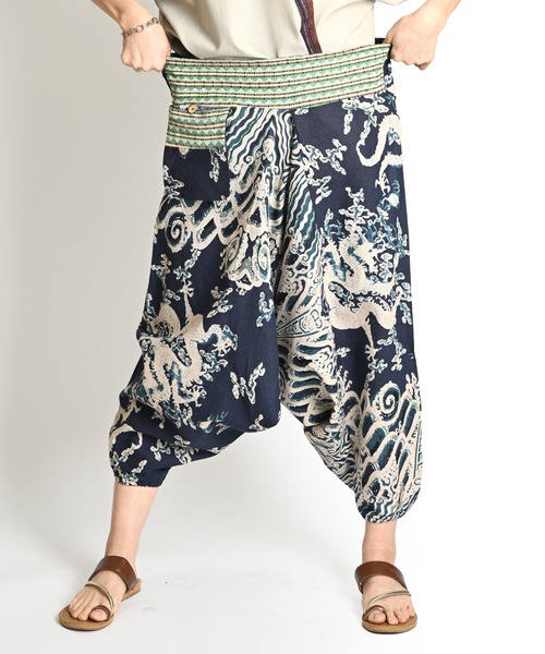 サルエルパンツ 360度どこから見てもお洒落。 和柄サルエルパンツ