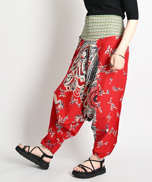 サルエルパンツ 360度どこから見てもお洒落。 和柄サルエルパンツ