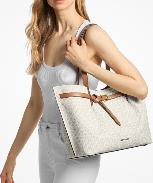 MICHAEL KORS(マイケルコース)の「EMILIA EW トート ラージ - MKシグネチャー(トートバッグ・レディース・ホワイト系その他・FREE)」の2枚目の写真