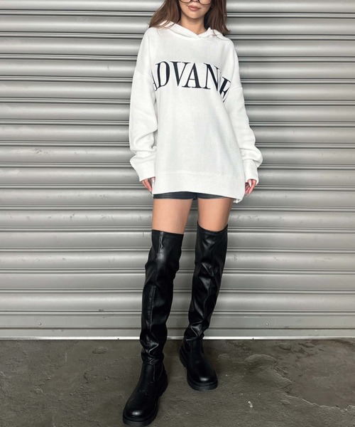 EGOIST（エゴイスト）の「ADVANCEニットトップス（ニット/セーター・レディース・ブラック/ボルドー/ホワイト・FREE）」の16枚目の写真