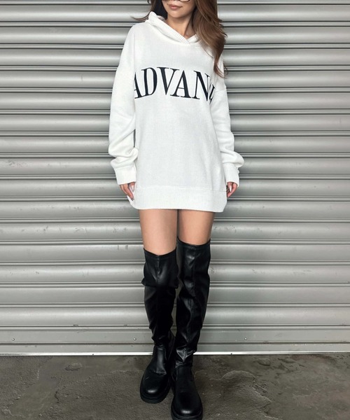 EGOIST（エゴイスト）の「ADVANCEニットトップス（ニット/セーター・レディース・ブラック/ボルドー/ホワイト・FREE）」の17枚目の写真