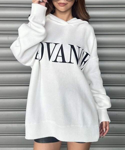 EGOIST（エゴイスト）の「ADVANCEニットトップス（ニット/セーター・レディース・ブラック/ボルドー/ホワイト・FREE）」の14枚目の写真