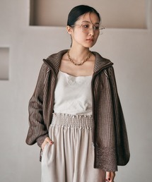 LEPSIM | 7ゲージ配色リブZIPカーディガン2　571558(カーディガン/ボレロ)