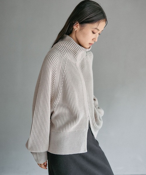 LEPSIM（レプシィム）の「7ゲージ配色リブZIPカーディガン2 571558