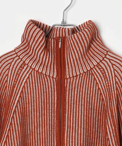 セール】7ゲージ配色リブZIPカーディガン2 571558（カーディガン