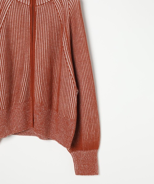 セール】7ゲージ配色リブZIPカーディガン2 571558（カーディガン