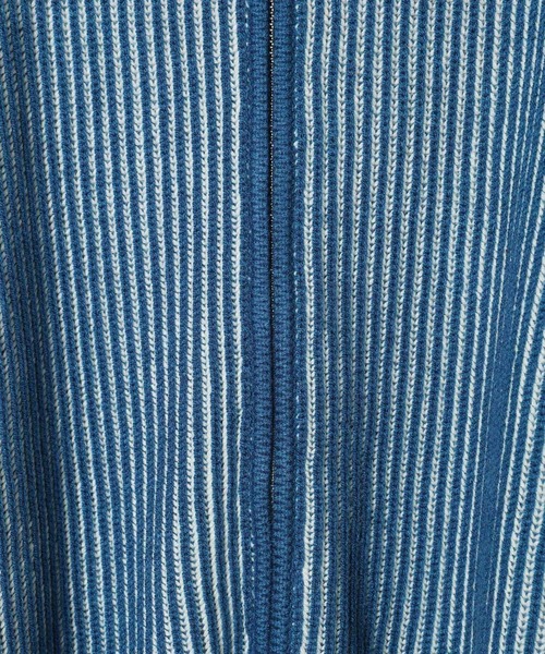 セール】7ゲージ配色リブZIPカーディガン2 571558（カーディガン