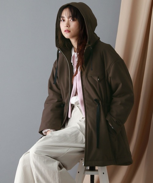 セール】中綿フードミドルコート（ダウンジャケット/コート