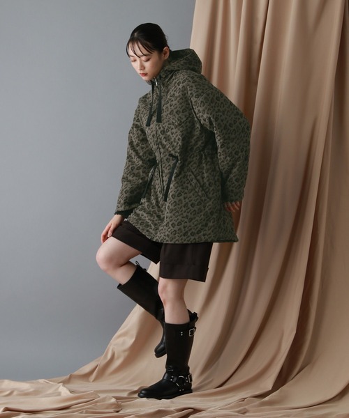 RAGEBLUE（レイジブルー）の「中綿フードミドルコート（ダウンジャケット/コート・レディース・レオパード/ブラウン・FREE）」の7枚目の写真