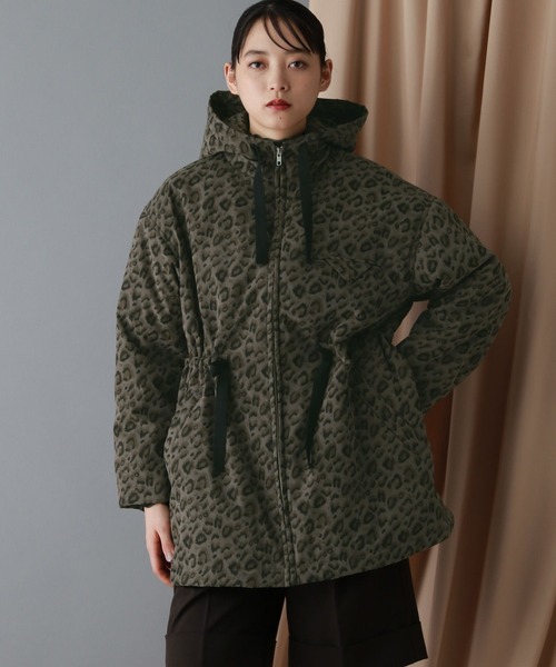 RAGEBLUE（レイジブルー）の「中綿フードミドルコート（ダウンジャケット/コート・レディース・レオパード/ブラウン・FREE）」の9枚目の写真