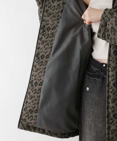 RAGEBLUE（レイジブルー）の「中綿フードミドルコート（ダウンジャケット/コート・レディース・レオパード/ブラウン・FREE）」の15枚目の写真