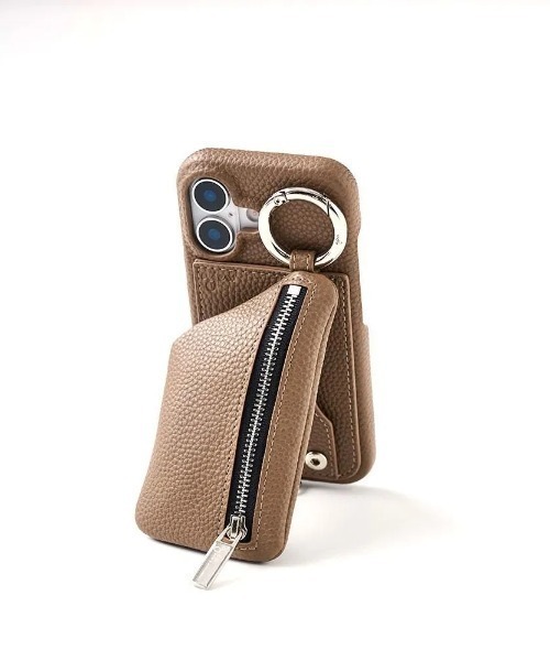 【専用出品】新品 エジュー iPhone17proケース ツイード ブラウン系 ajew/エジュー/【ひも付き】 iPhone17_17Pro（スマホケース/カバー