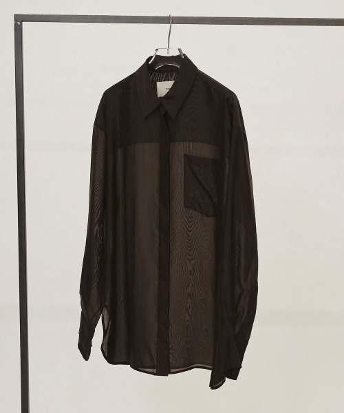 TODAYFUL(トゥデイフル)の「【TODAYFUL/トゥデイフル】Chambray Silky Shirts/シャンブレーシルクシャツ(シャツ/ブラウス・レディース・ダークブラウン系/グレー・FREE)」の10枚目の写真