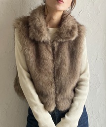 She's Closet（シーズクローゼット）の「2wayスタンドネックショート丈ダブルジップフェイクファーベスト（ベスト）」