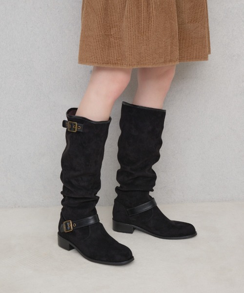 Launa lea(ラウナレア)の「ルーズロングブーツ(S156)(ブーツ・レディース・ベージュ/ブラック・S/M/L/LL)」の2枚目の写真