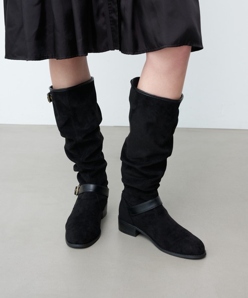 Launa lea(ラウナレア)の「ルーズロングブーツ(S156)(ブーツ・レディース・ベージュ/ブラック・S/M/L/LL)」の3枚目の写真