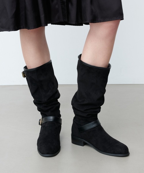 Launa lea(ラウナレア)の「ルーズロングブーツ(S156)(ブーツ・レディース・ベージュ/ブラック・S/M/L/LL)」の6枚目の写真