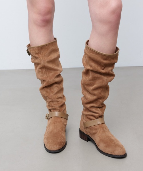 Launa lea(ラウナレア)の「ルーズロングブーツ(S156)(ブーツ・レディース・ベージュ/ブラック・S/M/L/LL)」の9枚目の写真