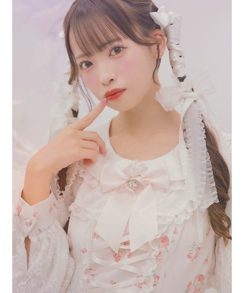 Ank Rouge（アンクルージュ）の「ドリーミーフラワープリントSet up（ワンピース・レディース・アイボリー/ブラック/ピンク・M）」の6枚目の写真