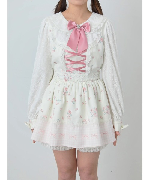 Ank Rouge（アンクルージュ）の「ドリーミーフラワープリントSet up（ワンピース・レディース・アイボリー/ブラック/ピンク・M）」の8枚目の写真