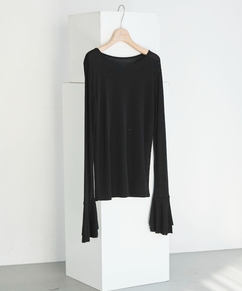 Doux archives（ドゥアルシーヴ）の「ラッフルスリーブプルオーバー（Tシャツ/カットソー・レディース・ホワイト/アイボリー/ブラック・FREE）」の10枚目の写真