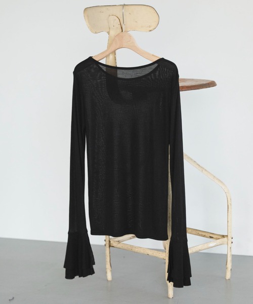 Doux archives（ドゥアルシーヴ）の「ラッフルスリーブプルオーバー（Tシャツ/カットソー・レディース・ホワイト/アイボリー/ブラック・FREE）」の8枚目の写真