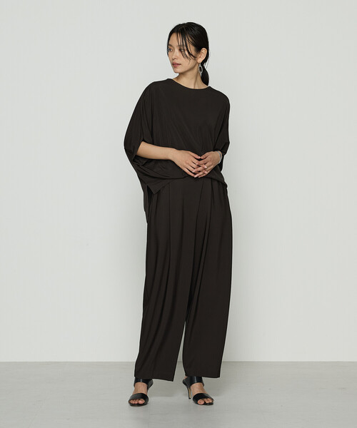 Gabardine K.T(ギャバジンケーティー)の「ハイテンションポンチライト ドレープタックパンツ(その他パンツ・レディース・ブラック/ダークブラウン・9号/7号)」の7枚目の写真