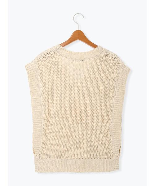 Lugnoncure（ルノンキュール）の「スラブヤーンVネックニットベスト（ニット/セーター・レディース・ブラウン/キナリ/ブラック・F）」の16枚目の写真