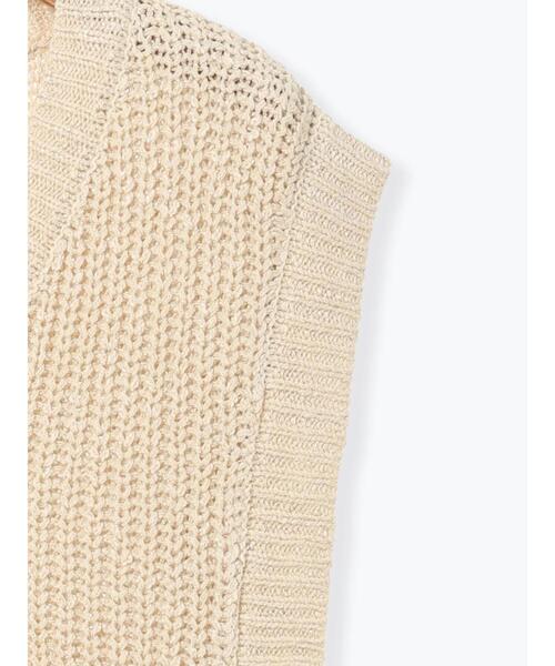 Lugnoncure（ルノンキュール）の「スラブヤーンVネックニットベスト（ニット/セーター・レディース・ブラウン/キナリ/ブラック・F）」の18枚目の写真