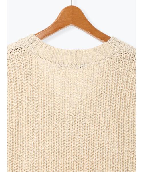 Lugnoncure（ルノンキュール）の「スラブヤーンVネックニットベスト（ニット/セーター・レディース・ブラウン/キナリ/ブラック・F）」の20枚目の写真