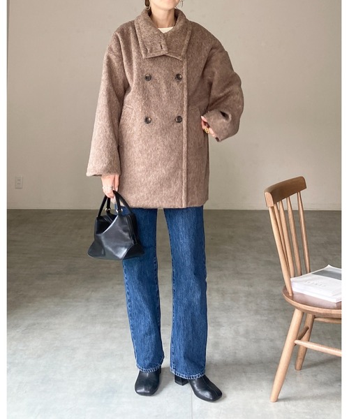 セール】3WAYスタンドカラーミドル丈ステンカラーシャギーコート