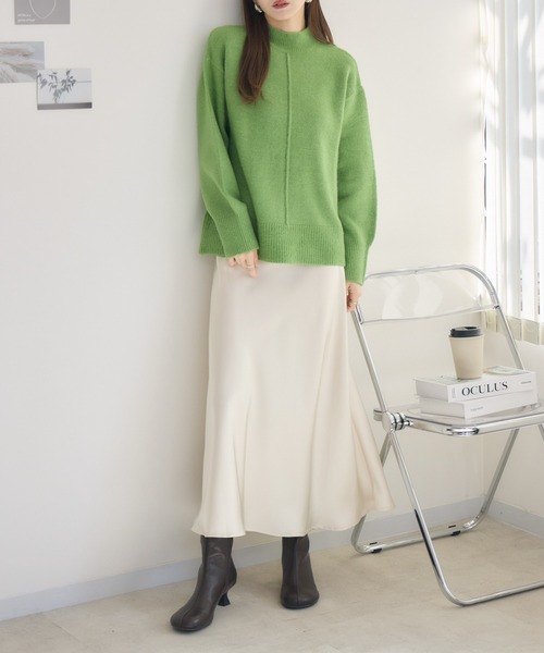 RU.TI.LE(ルチル)の「【RU.TI.LE】センターシームハイネックニット(ニット/セーター・レディース・グリーン/チャコールグレー・MEDIUM)」の19枚目の写真