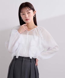 シアーラッフルブラウス
