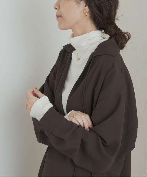 URBAN RESEARCH DOORS(アーバンリサーチドアーズ)の「ソフトテレコタートルプルオーバー(Tシャツ/カットソー・レディース・ライトグレー/オフホワイト/ブラック・FREE)」の7枚目の写真