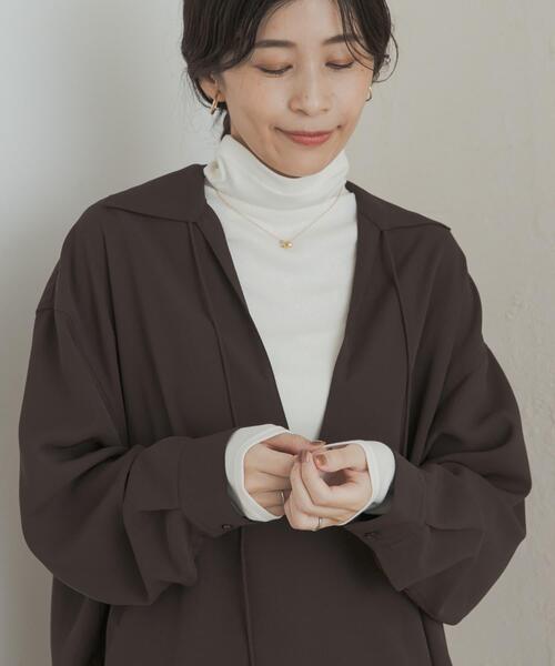 URBAN RESEARCH DOORS(アーバンリサーチドアーズ)の「ソフトテレコタートルプルオーバー(Tシャツ/カットソー・レディース・ライトグレー/オフホワイト/ブラック・FREE)」の8枚目の写真