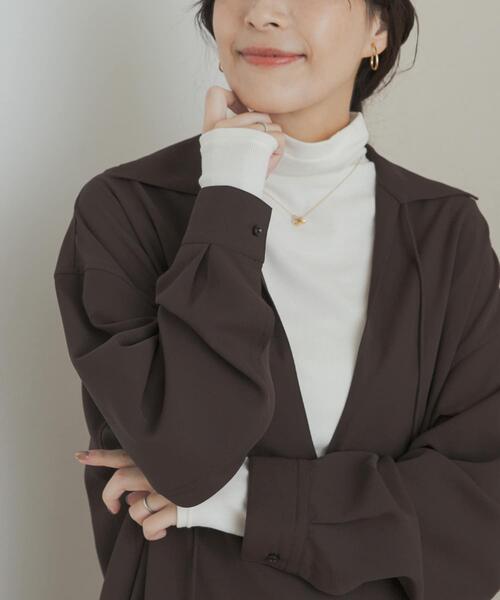 URBAN RESEARCH DOORS(アーバンリサーチドアーズ)の「ソフトテレコタートルプルオーバー(Tシャツ/カットソー・レディース・ライトグレー/オフホワイト/ブラック・FREE)」の9枚目の写真