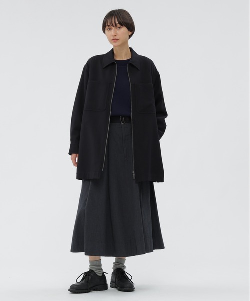 エムエイチエル 極美品24AW FELTED WOOL SHIRTING M 黒 セール】FELTED WOOL SHIRTING BLOUSON（ブルゾン）｜MHL