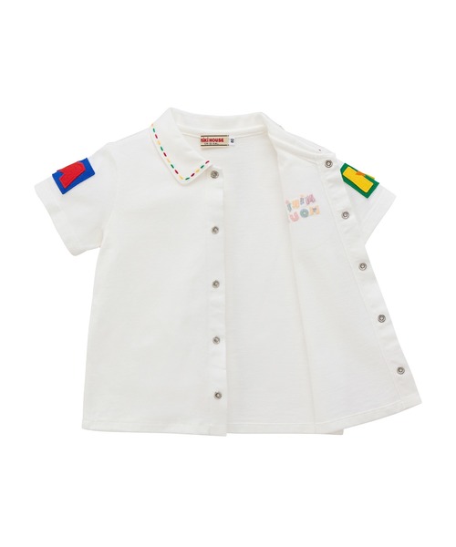MIKI HOUSE(ミキハウス)の「レトロロゴ 半袖ブラウス(シャツ/ブラウス・キッズ・ホワイト・100cm/90cm/80cm/70cm)」の8枚目の写真