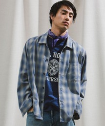 オンブレチェックロングスリーブシャツ