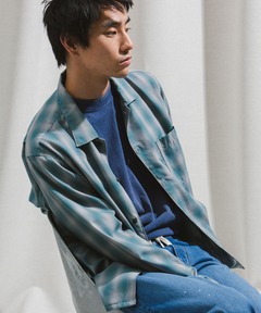 オンブレチェックロングスリーブシャツ