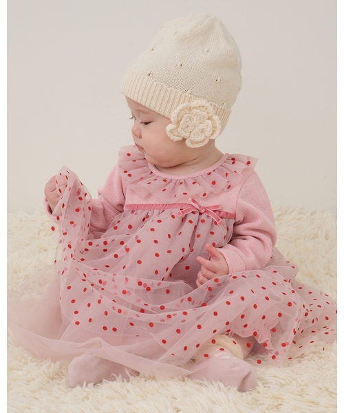 sense of wonder（センスオブワンダー）の「キラキラドットベビースーツ（ロンパース・キッズ・ホワイト系/ピンク・70-80cm）」の2枚目の写真