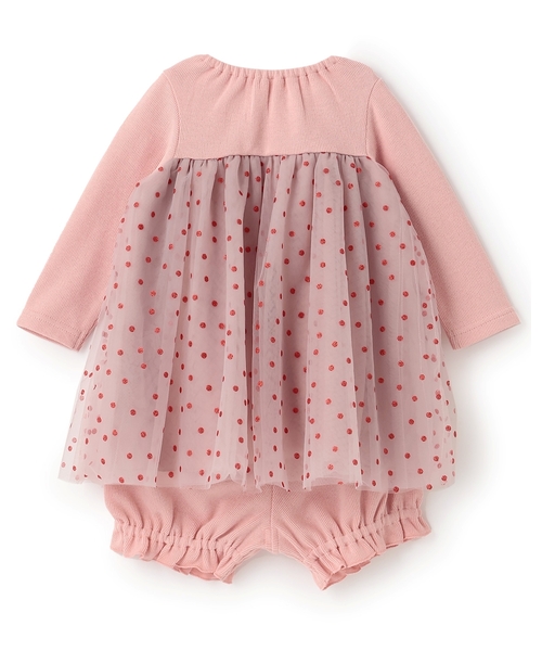 sense of wonder（センスオブワンダー）の「キラキラドットベビースーツ（ロンパース・キッズ・ホワイト系/ピンク・70-80cm）」の3枚目の写真