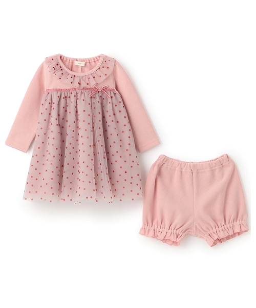 sense of wonder（センスオブワンダー）の「キラキラドットベビースーツ（ロンパース・キッズ・ホワイト系/ピンク・70-80cm）」の4枚目の写真