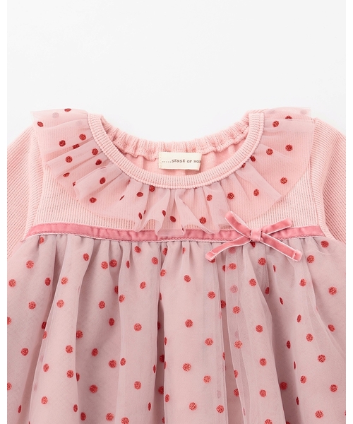 sense of wonder（センスオブワンダー）の「キラキラドットベビースーツ（ロンパース・キッズ・ホワイト系/ピンク・70-80cm）」の5枚目の写真