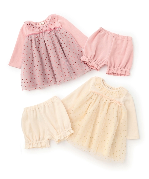 sense of wonder（センスオブワンダー）の「キラキラドットベビースーツ（ロンパース・キッズ・ホワイト系/ピンク・70-80cm）」の12枚目の写真