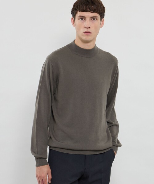 MACKINTOSH LONDON(マッキントッシュ ロンドン)の「【WEB・一部店舗限定】ハイゲージ天竺モックネックニット(ニット/セーター・メンズ・オフホワイト/グレー系その他/ブラック/ネイビー/イエロー系その他2・L/M/XL)」の4枚目の写真